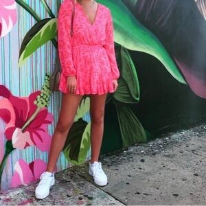 Pink Floral Women’s Romper size M